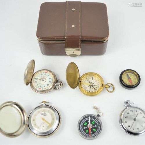Un groupe de montres de poche comprenant Ingersoll, Precisa,...