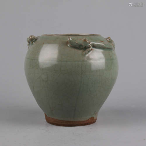 A longquan kiln twin-dragon jar