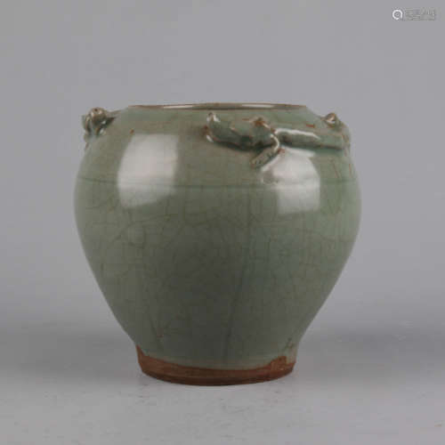 A longquan kiln twin-dragon jar