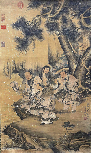 CHINESE PAINTING OF FIGURALS ON SILK, DAI JIN