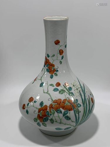 Famille Rose 'Floral' Porcelain Vase, Guangxu Mark