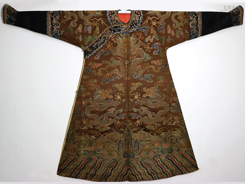 QING QIANLONG SILK DRAGON ROBE, JIFU