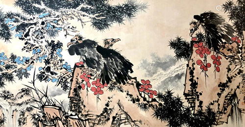 A CHINESE PAINTING WITH MARK