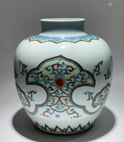 DOUCAI PORCELAIN JAR, KANGXI MARK