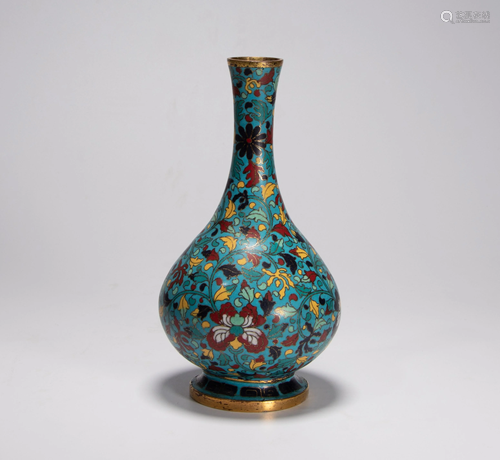 CLOISONNE ENAMEL BRONZE VASE