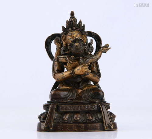 GILT BRONZE FIGURE OF MANJUSRI