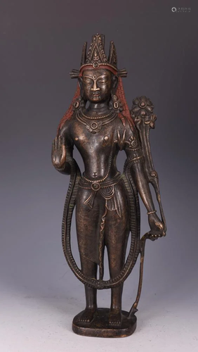 BRONZE FIGURE OF STANDING BODHISATTVA