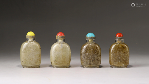 A Set Of Crystal Snuff Bottles