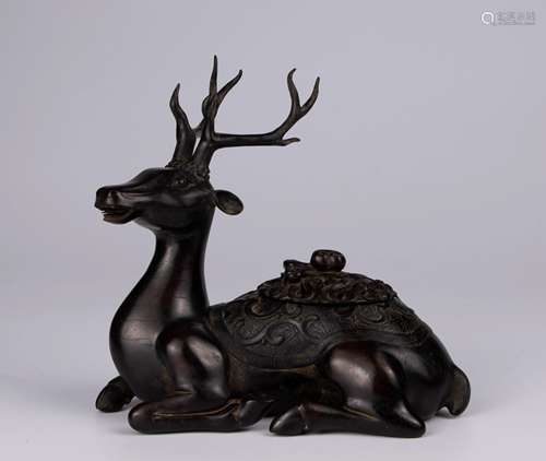 ZITAN WOOD SIKA DEER INCENSE BURNER