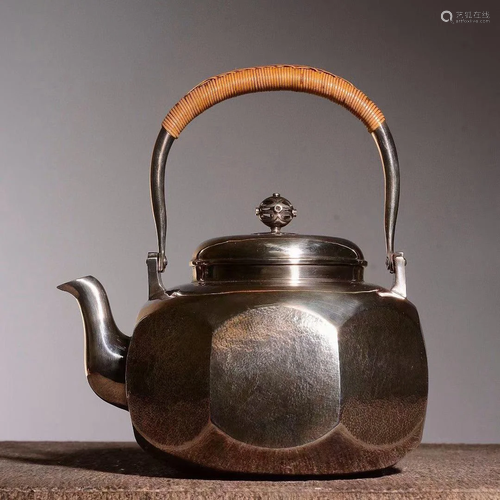 JAPANESE SILVER TEAPOT WITH MARK