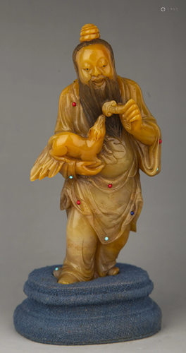 SHOUSHAN ISHIDA YELLOW FIGURE ORNAMENTS