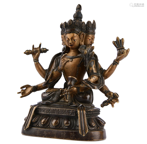 BRONZE, CLAY AND GOLD BODHISATTVA