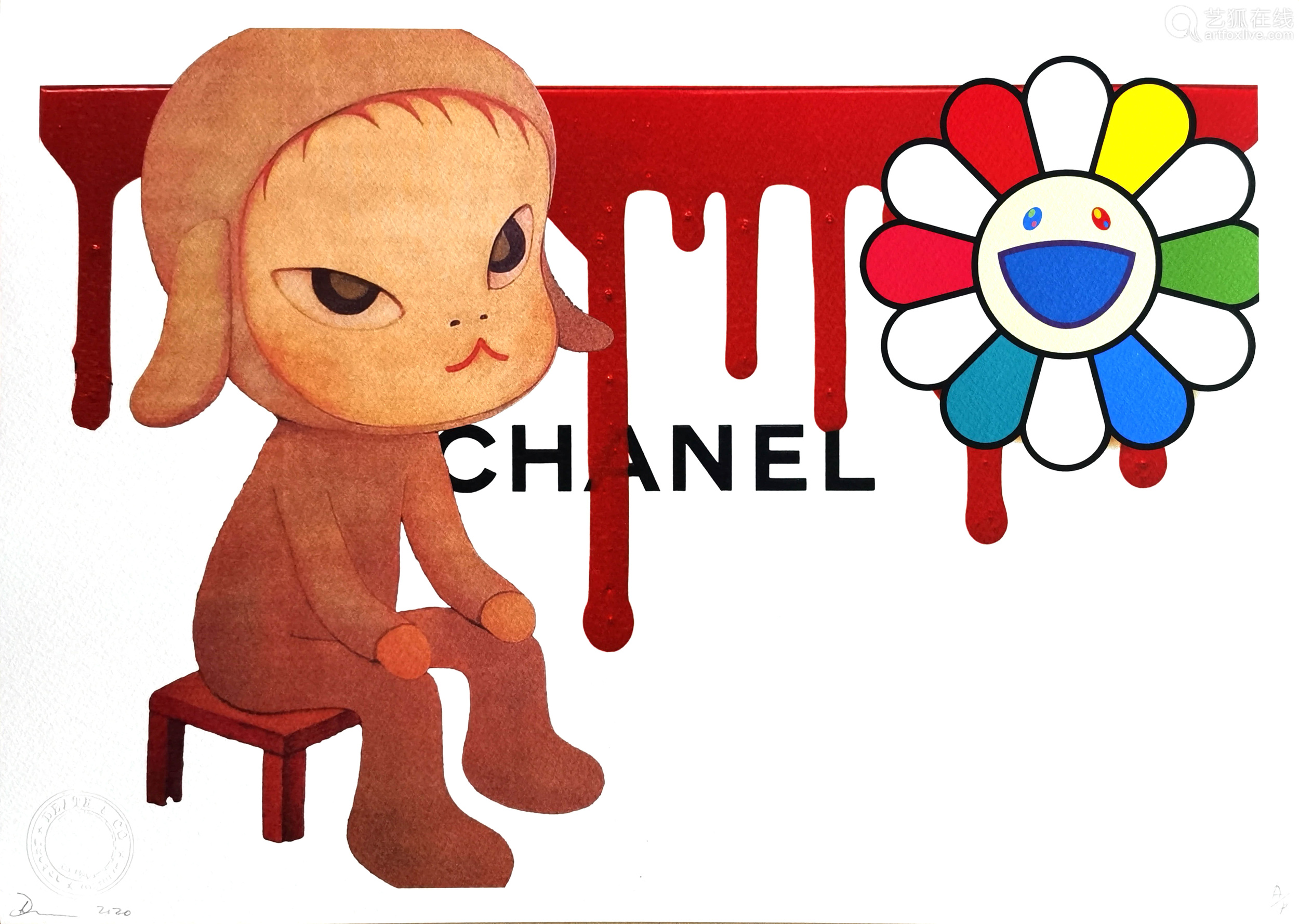 见作品左下角death Nyc Death Nyc 奈良美智 Chanel 300gsm 纸本 Deal Price Picture