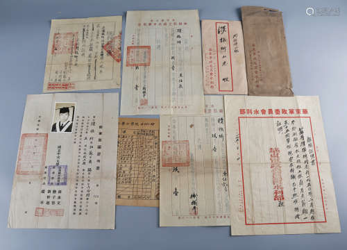著名水利工程学家濮振圻1940—1950年国立中央大学修业证书、聘书等...