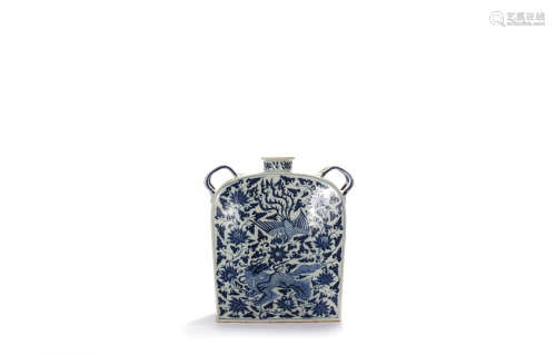 A Blue And White Kylin Floral Double-Hooked Pot