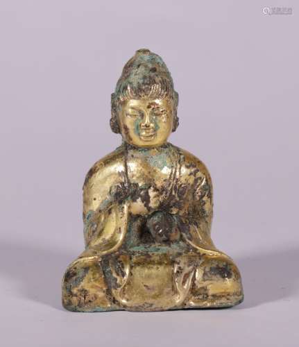 唐代 铜鎏金佛像