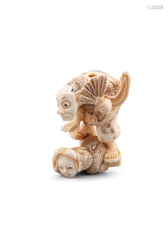 *TOMOKAZU友一 : UN KATABORI NETSUKE EN IVOIRE 