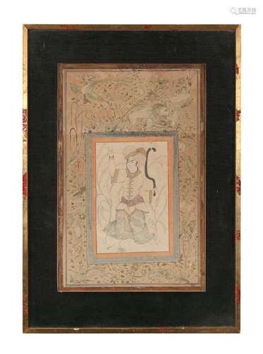 A PAGE ADORNED WITH A MINIATURE DEPICTING A DIGNITARY After ...