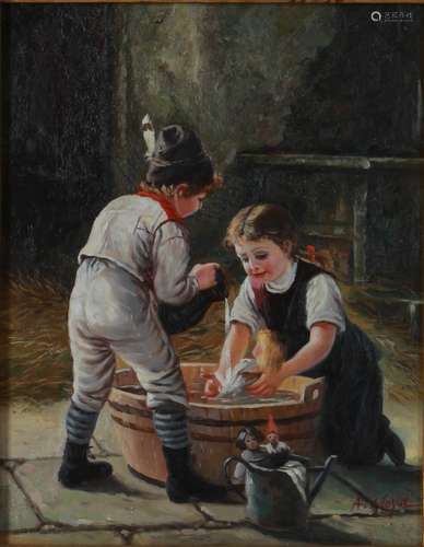 Spielende Kinder A. Moyse, playing children,