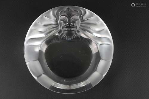 Lalique Tete de Lion Schale, french crystal tray,