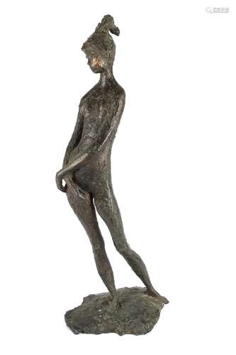 Clemens Pasch (1910-1985) Bronze stehende junge Frau, female...