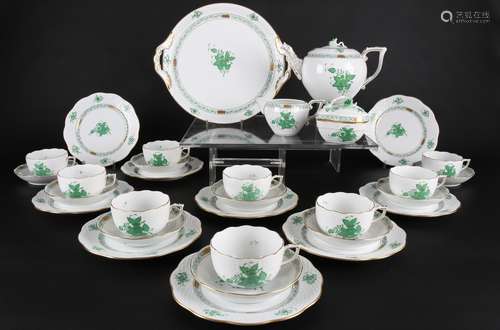 Herend Apponyi Vert Teeservice für 9 Personen, tea service f...