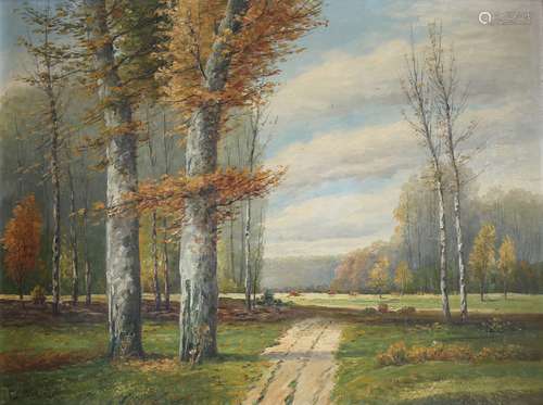 G. Bauer, idyllische Waldszenerie 1942, forest scene,