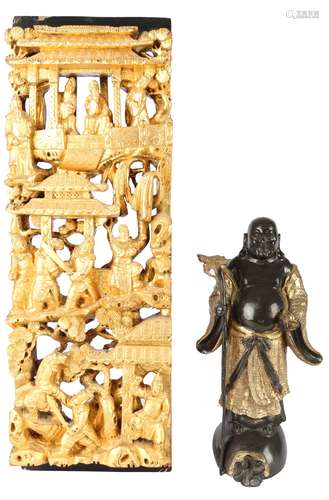 China Holzrelief und Bronze Buddha,