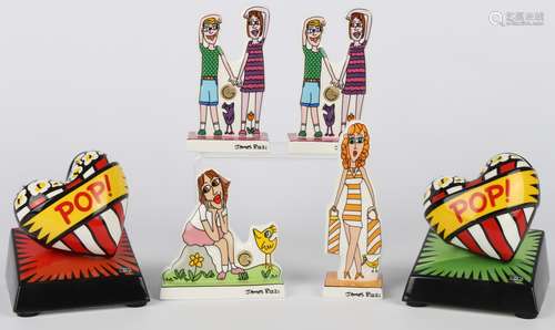 Popart 6 Figuren / Skulpturen von James Rizzi und Burton Mor...