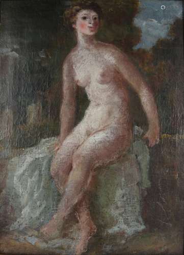 Unbekannter Maler 19. Jahrhundert, nude act, 19th century,