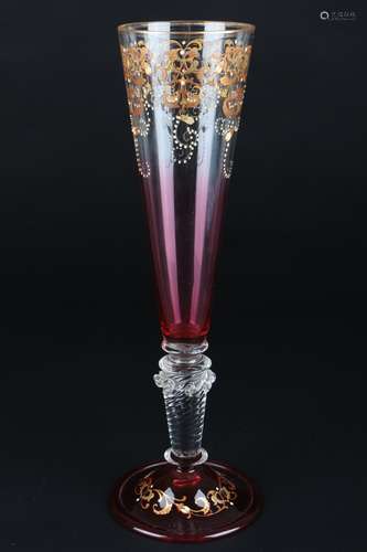 Pokal-Flöte wohl Fritz Heckert, glass stemware,