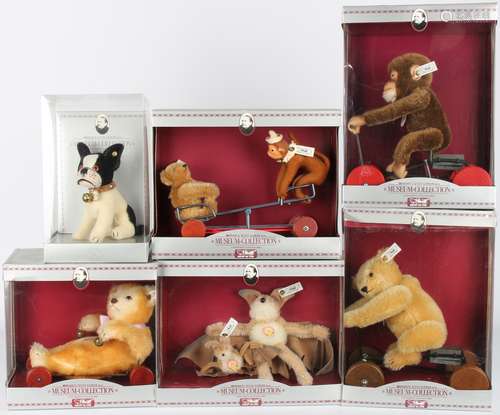 Steiff Konvolut von 6 Stofftieren, Museum-Collection, Steiff...