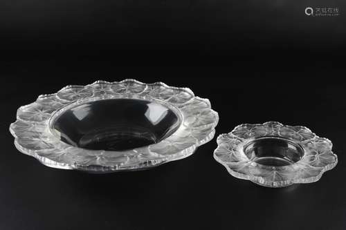 Lalique Honfleur 2 Schalen, crystal bowls,