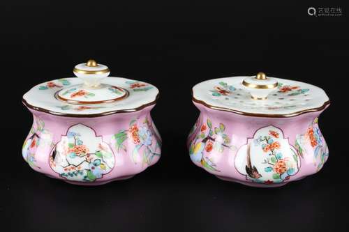 Meissen Tintenfass und Sandstreuer, inkwell and sand shaker,