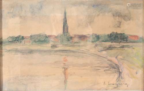 Helmut Liesegang (1858-1945) Niederrheinische Landschaft, du...