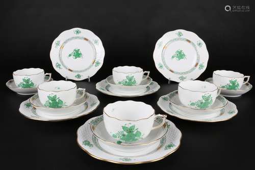 Herend Apponyi Vert - 6 Teegedecke, 6 tea cups,