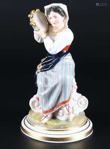 Meissen italienische Tamburinspieler, italian tambourinist,