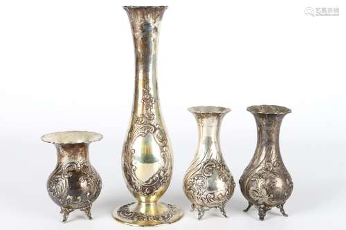 800 Silber 4 Vasen, silver vases,