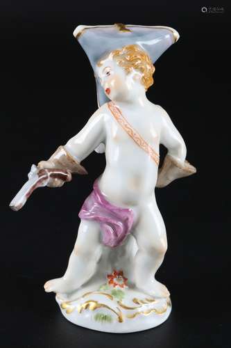 Meissen Verkleidete Amorette mit Pistole, disguised cupid wi...