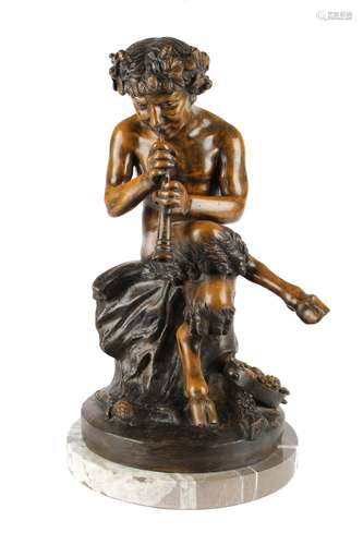 Vincenzo Cinque (1852-1929) Bronze Faun, bronze sculpture sa...