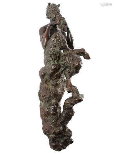 O. Cousin, 19. Jahrhundert, Bronze Faun - bronze satyr sculp...