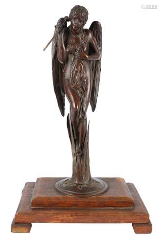 Bronze Engel mit Fanfare um 1900, bronce angel with trumpet ...