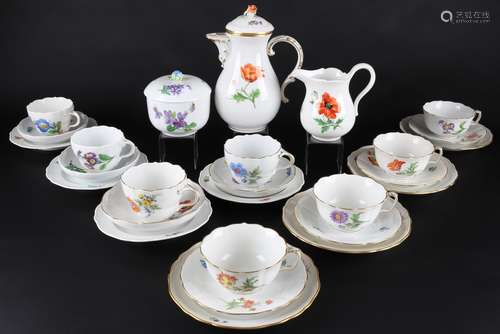 Meissen Kaffee- und Tee Restservice, coffee tea porcelain,