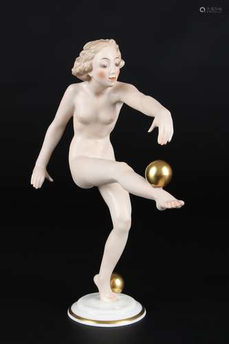 Hutschenreuther Kugelspiel Akt, ball game nude act,