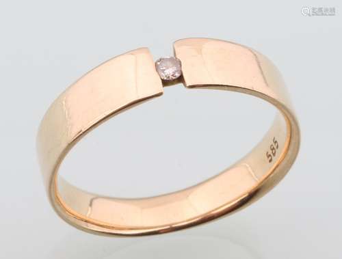 585 Gold Spannring mit Brillanten, 14K gold ring with diamon...