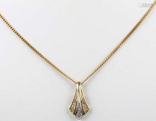 585 Gold Diamantanhänger mit Goldkette, gold necklace with d...