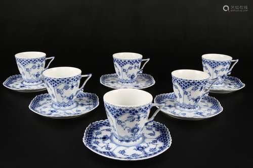 Royal Copenhagen Musselmalet Vollspitze 6 Kaffeetassen, 6 co...