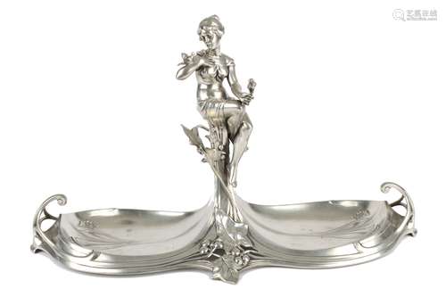 Figurenschale Zinn, figural pewter bowl,