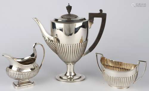 925 Silber Jugendstil Kaffeekern / Kaffeeset England 1901, a...