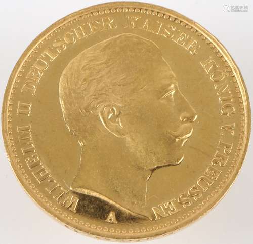 20 Mark Goldmünze 1906 A Wilhelm II. Kaiserreich Preussen, g...